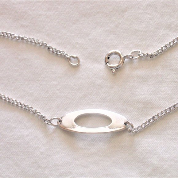 Vintage AVON Anklet Silver Tone 9" Retro 1978 Oval Ankle Bracelet - Picture 5 of 8